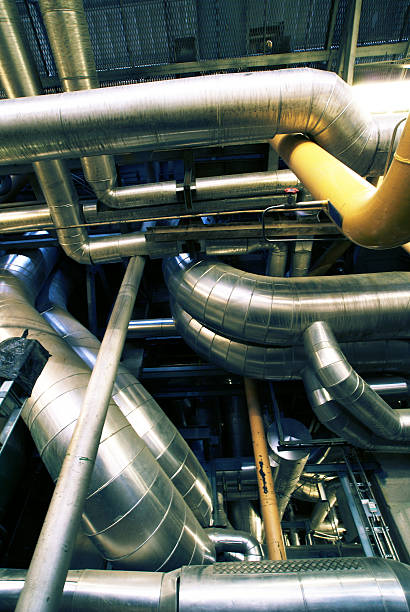 istock Industrial zone, Steel pipelines and equipment 470626819