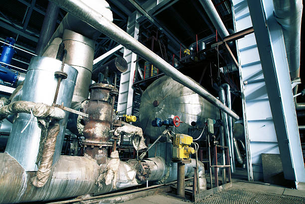 istock Industrial zone, Steel pipelines and equipment 470626855