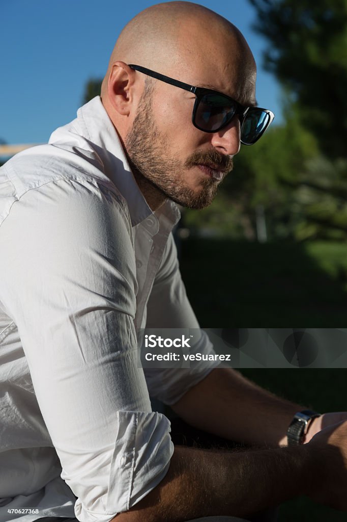 Work outdoors Young working outdoors 2015 Stock Photo