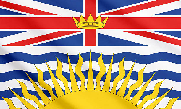istock Flag of British Columbia waving 470627874