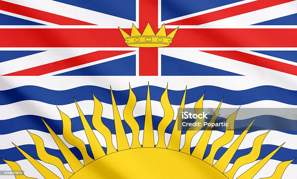 Flag of British Columbia waving Flag of British Columbia waving. British Columbia Stock Photo
