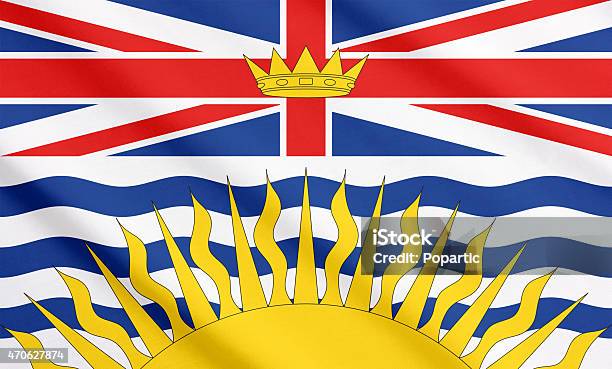 Flag Of British Columbia Waving Stock Photo - Download Image Now - British Columbia, Flag, 2015
