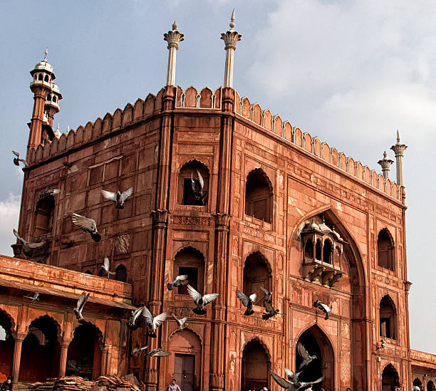 Scene of Jama Masjid, Old Delh, India.