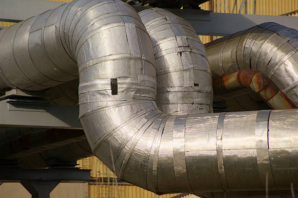 istock Power plant, steel pipes. 470631253