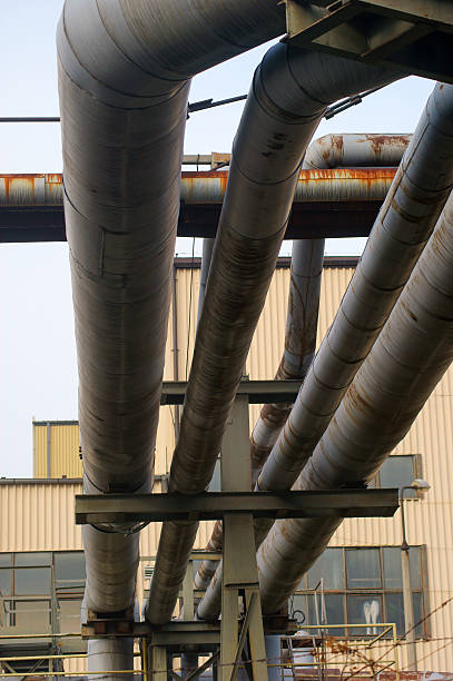 istock Power plant, steel pipes. 470631263