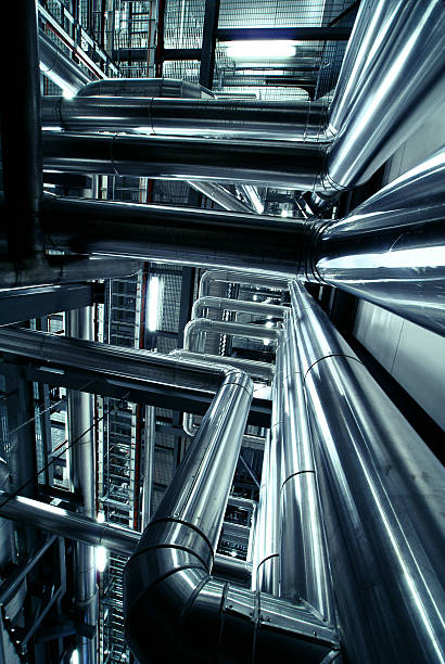 istock Industrial zone, Steel pipelines and equipment 470631485