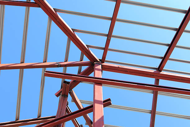 istock Roof steel construction for new house 470632205