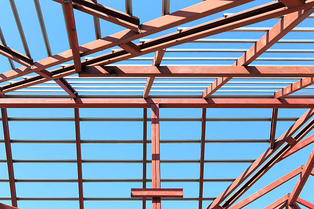 istock Roof steel construction for new house 470636451