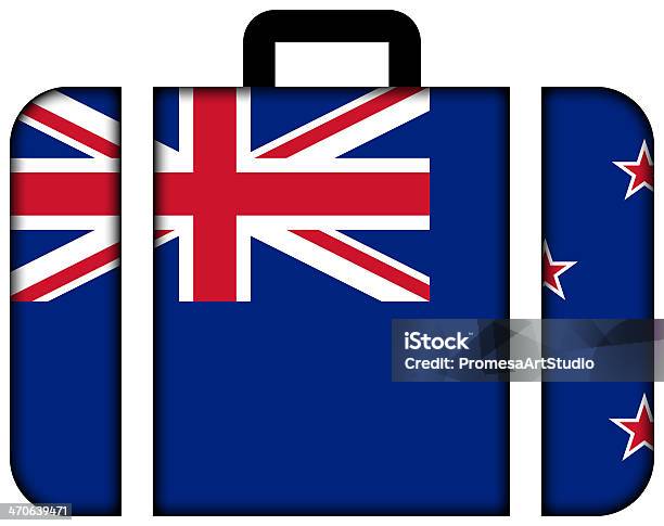 Suitcase With New Zealand Flag Stock Photo - Download Image Now - Accessibility, Adventure, Bag