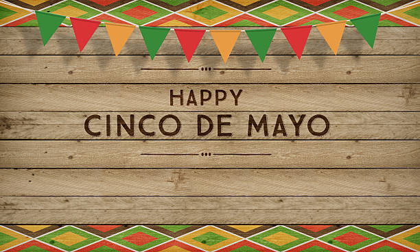 Cinco de Mayo, USA Mexican Celebration, Backgrounds. Wood with text