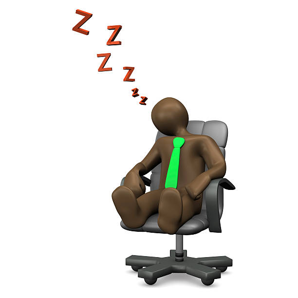 istock Fallen asleep, 3d illustration with black cartoon character 470640986
