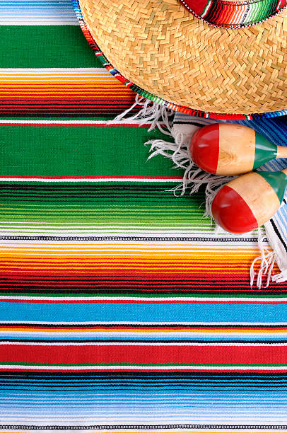 istock Mexican serape blanket with sombrero 470642746