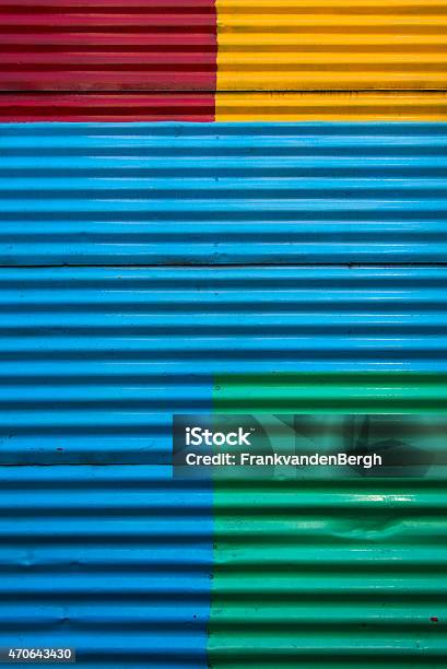 Colorful And Full Frame Background Image Of A Corrugated Wall Stock Photo - Download Image Now