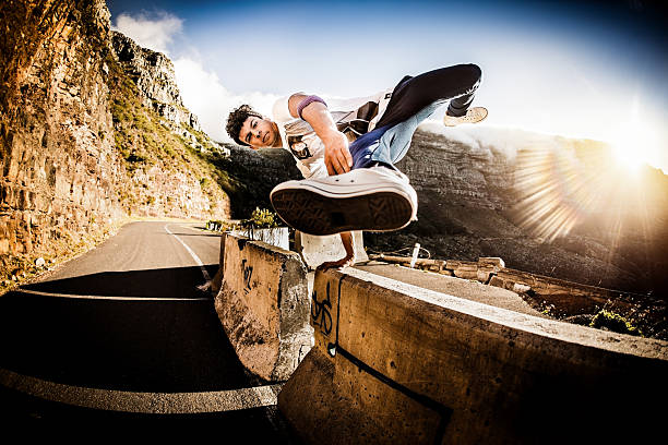 istock Teenage b-boy keeping fit practicing moves on a wall outdors 470644488