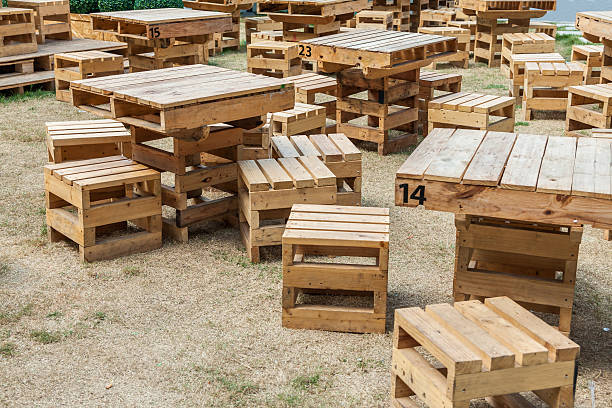 istock Wooden chair and table 470647239