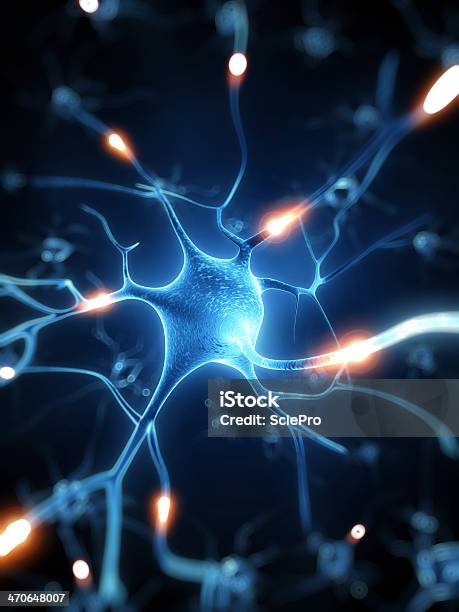 Aktive Nervenzelle Illustrationen Stockfoto und mehr Bilder von Nervenzelle - Nervenzelle, Synapse, Menschliches Nervensystem