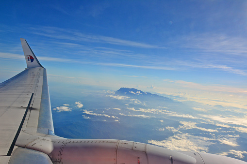 top of kilimanjaro seen from a plane