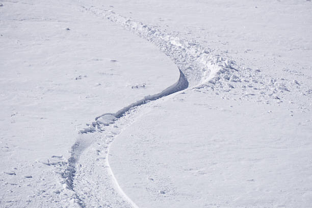 istock Tracks on a mountain Slope, freeride in deep snow 470649920