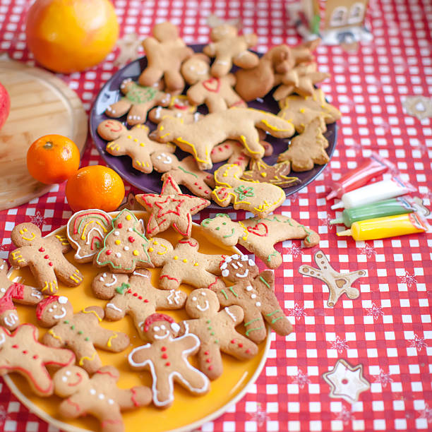 istock Ready Christmas gingerbread cookies on a plate 470650205