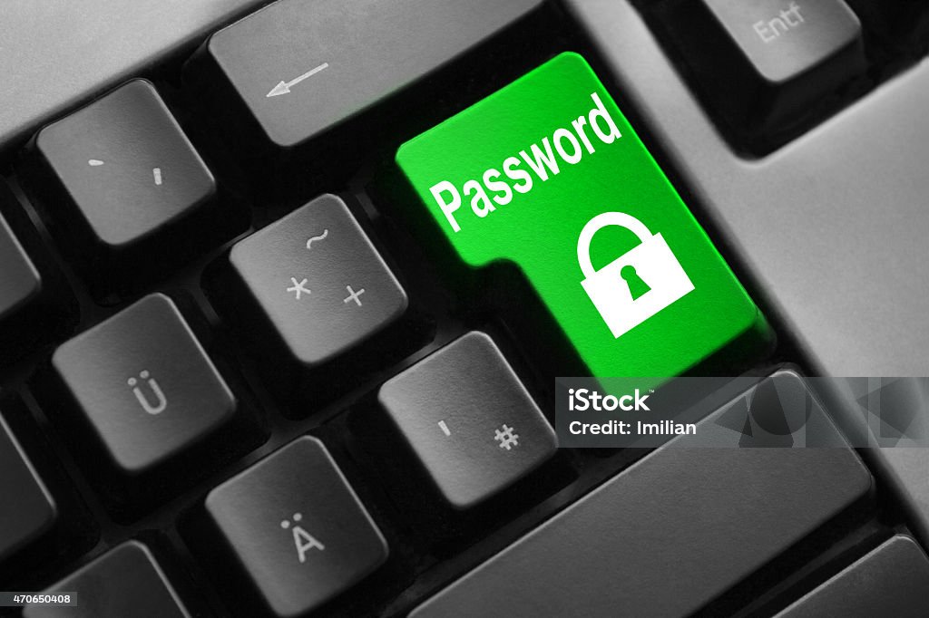 grey keyboard green button password lock symbol dark grey keyboard green button password lock symbol 2015 Stock Photo