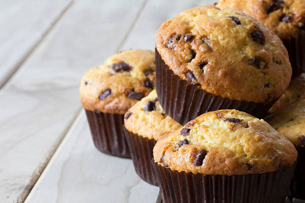 istock Orange and Chocolate Muffins on a Table with Copy Space 470650494