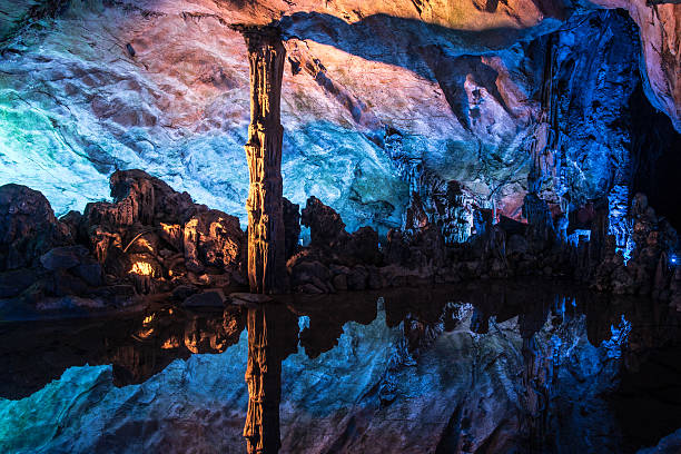 Reed flute cave stock photo