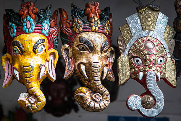 istock 3 Elephants, Nepalese masks 470652039