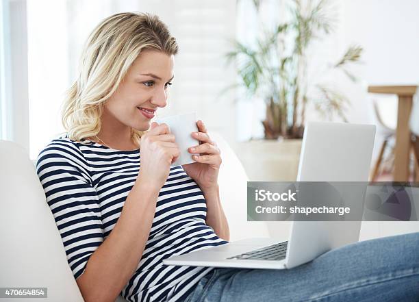 Coffee And Connectivity Stock Photo - Download Image Now - 20-29 Years, 2015, Adult