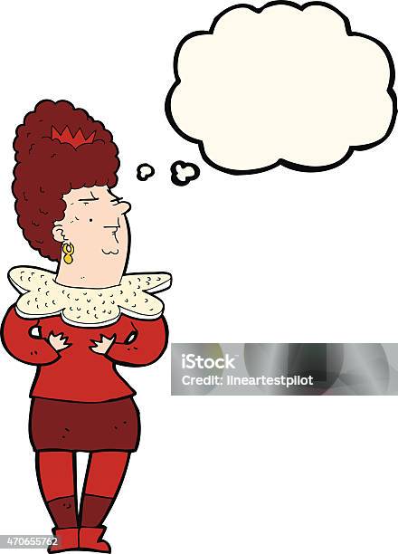 Cartoon Aristocratic Woman With Thought Bubble Stock Illustration - Download Image Now - 2015, Adult, Aristocracy