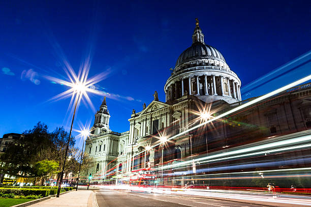 istock St Pauls Cathedral illuminated at night with traffic light trails 470655914