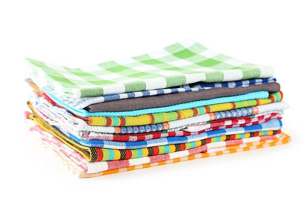 istock Colorful napkins isolated on white 470656576
