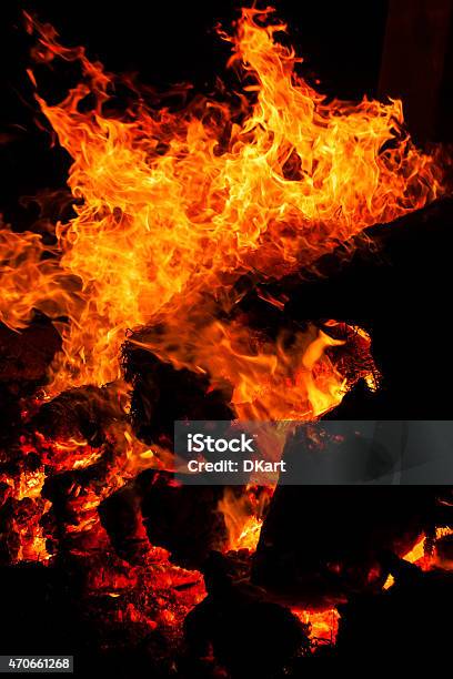 Campfire Stock Photo - Download Image Now - 2015, Abstract, Black Background