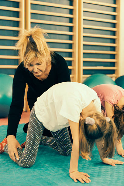 istock Posture improvement exercises for children 470661544