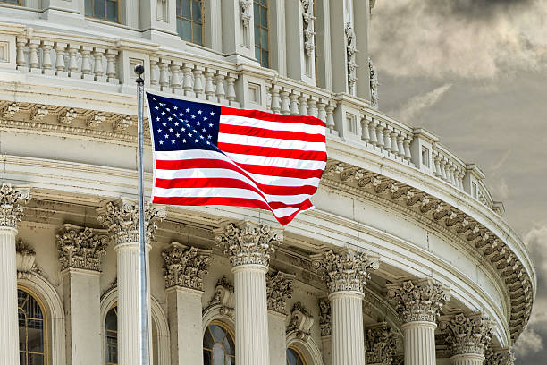istock Washington DC Capitol detail on cloudy sky 470661592