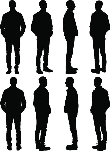 Casual man posing Casual man posinghttp://www.twodozendesign.info/i/1.png in silhouette stock illustrations