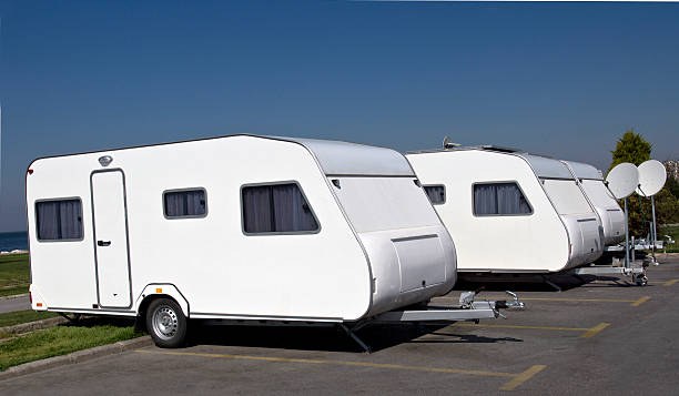 caravans - motor home isolated land vehicle luxury 뉴스 사진 이미지