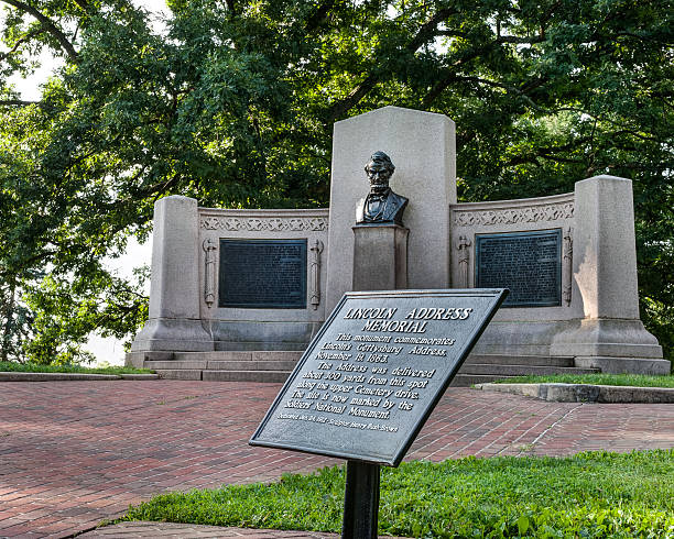 abraham lincoln s endereço de gettysburg monumento de gettysburg, pa - gettysburg national military park imagens e fotografias de stock