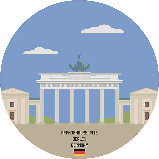 illustrations, cliparts, dessins animés et icônes de la porte de brandebourg. berlin, allemagne - berlin germany skyline silhouette brandenburg gate