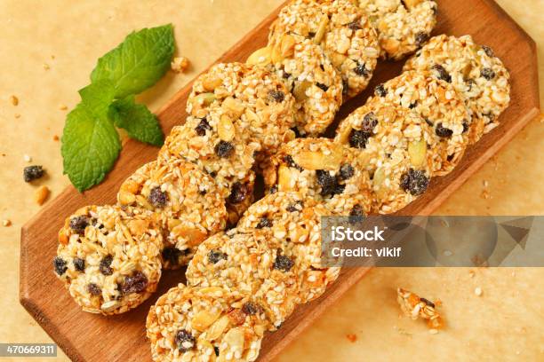 Sesame Raisin Cookies Stock Photo - Download Image Now - Aerial View, Cookie, Almond