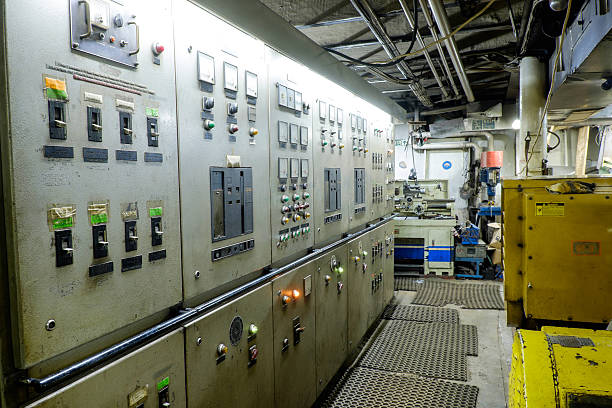 istock Control room of a extra large retro ship 470669318
