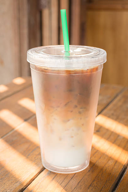 istock Double wall glass of iced coffee latte 470672572
