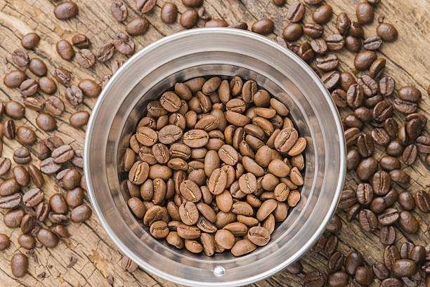 istock Coffee Beans on Wooden Backgrounds 470673282
