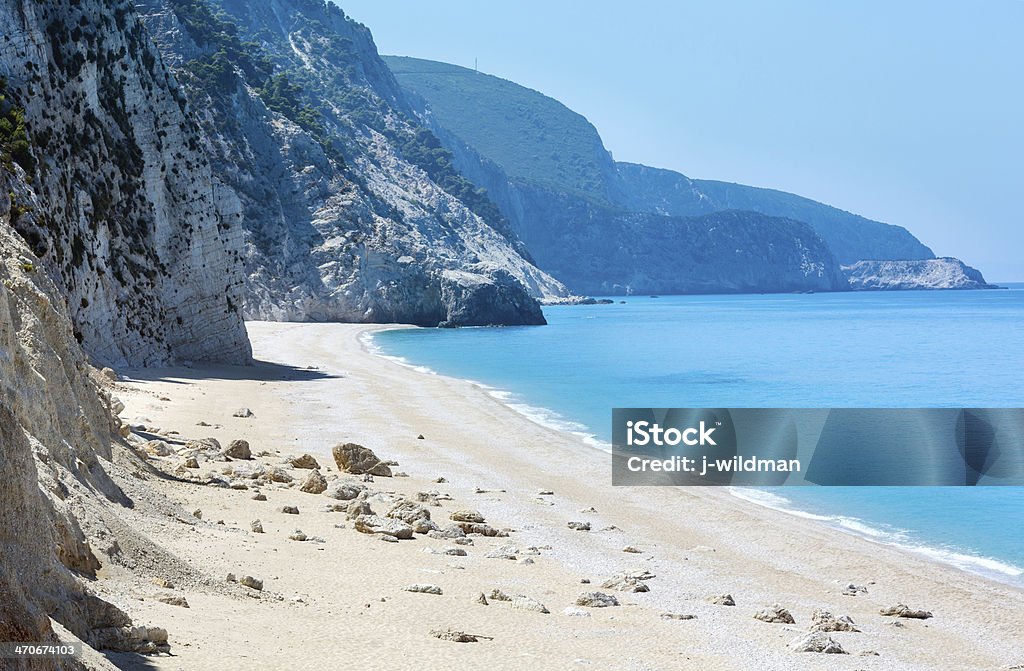 White Egremni beach (Lefkada, Greece) Beautiful summer white Egremni beach on Ionian Sea (Lefkada, Greece) Bay of Water Stock Photo