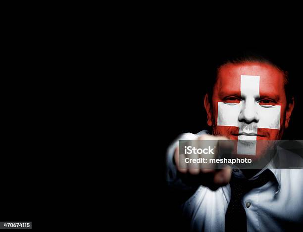 Foto de Esporte Fã De Futebol Da Suíça e mais fotos de stock de Bandeira - Bandeira, Bandeira nacional, Etnia caucasiana