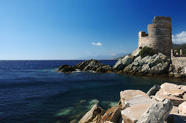 istock genoese tower in Corsica coast 470675327