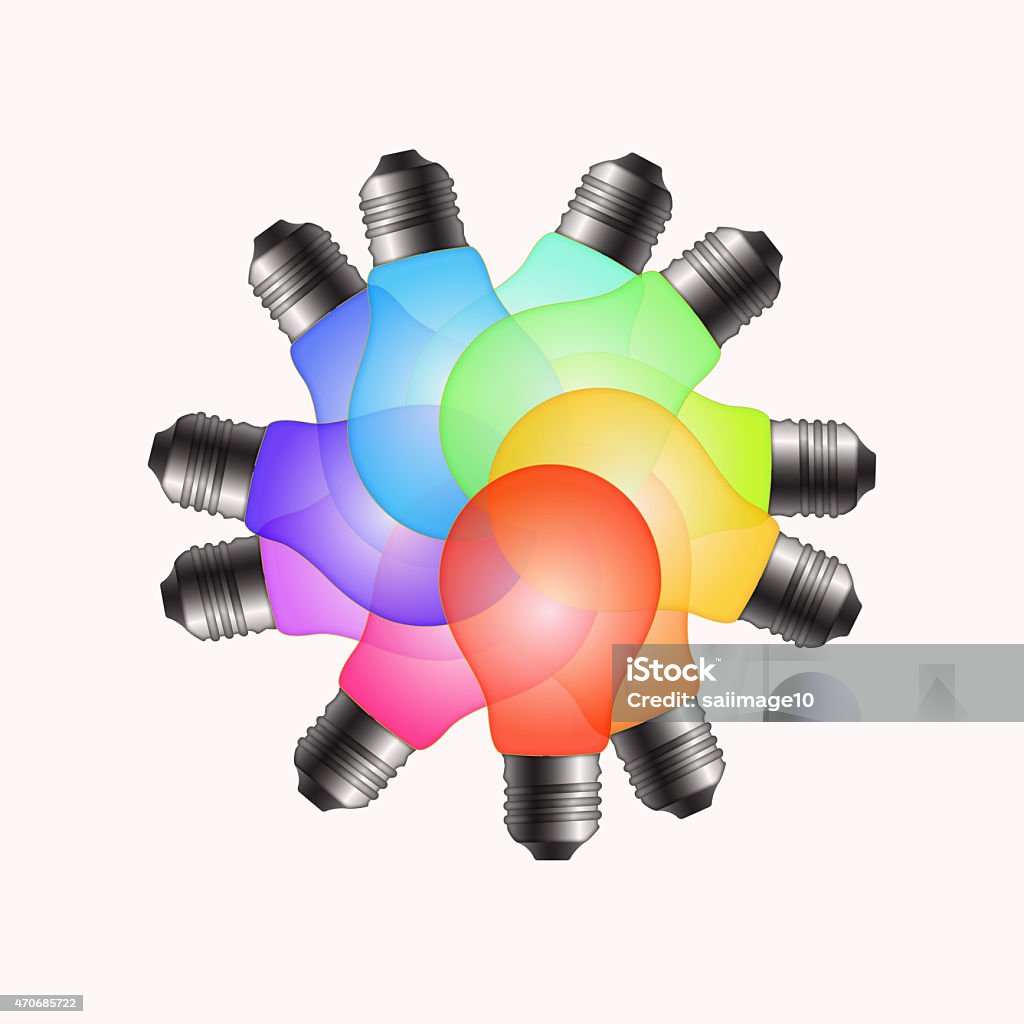 Bulb Different Color Animation Colored Bulbs Stock Illustration - Download Image Now - 2015, Abstract ...