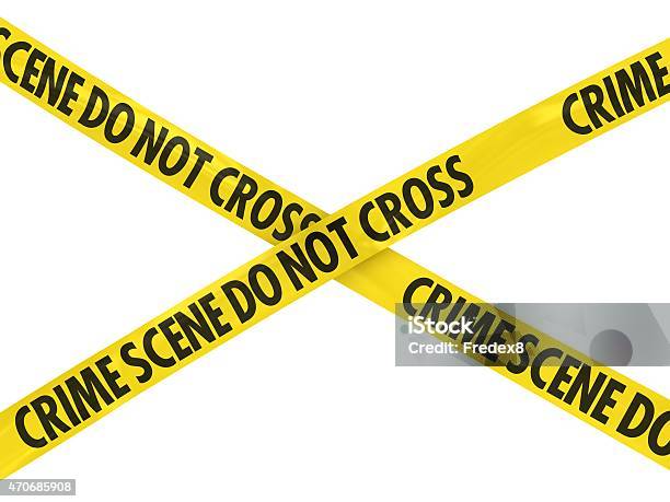 Crime Scene Do Not Cross Barrier Tape Stock Photo - Download Image Now - Barricade Tape, Crime Scene, Cut Out