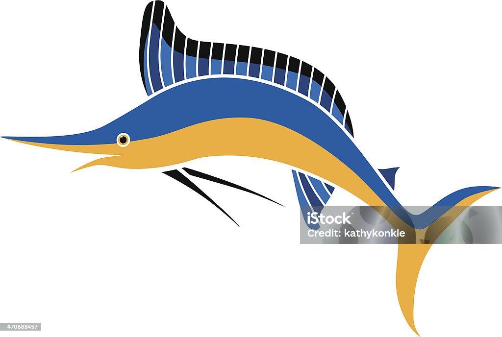 marlin en color - arte vectorial de Pez aguja libre de derechos