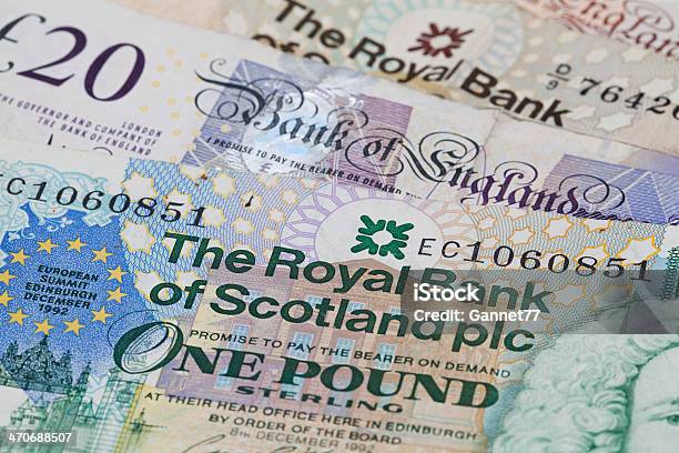 Inglés Y Scottish Moneda De Fondo Foto de stock y más banco de imágenes de Escocia - Escocia, Símbolo de la libra esterlina, Billete de banco