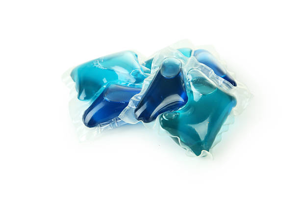 istock Gel capsules with laundry detergent on a white background 470690576